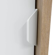 Schuhschrank >GARONA< 6 Fächer, Asteiche Dekor / Artik Weiß - 100x119x40 (BxHxT)