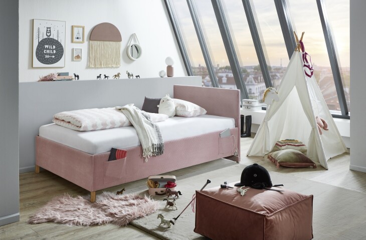 Polsterbett >Cool mit BK< Liegefläche 140x200cm, Rose, Stellmaß: 150x90x210cm (BxHxT)