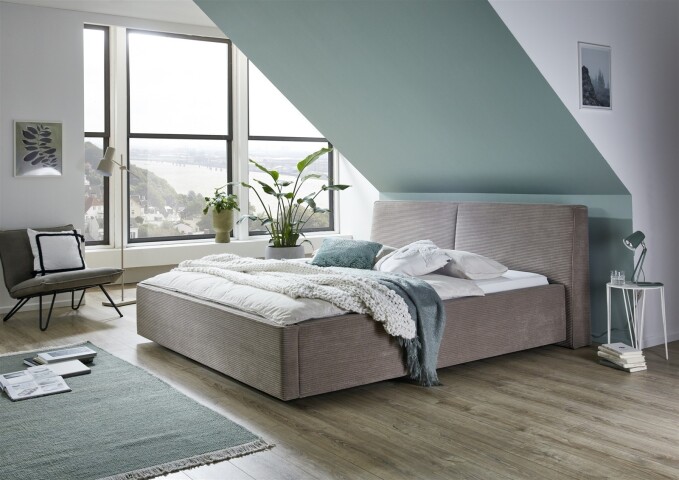 Polsterbett >Magnum mit BK< Liegefläche 160x200cm, taupe, Stellmaß: 192x95x229cm (BxHxT)