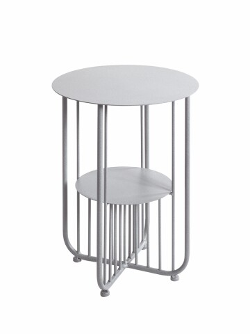 Beistelltisch >54185< in grau (Coolgrey), Metall - 49x36cm (HxD)