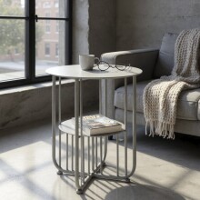 Beistelltisch >54185< in grau (Coolgrey), Metall -...