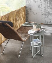 Beistelltisch >54185< in grau (Coolgrey), Metall - 49x36cm (HxD)