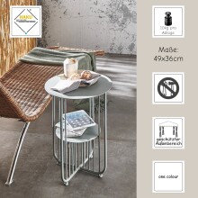 Beistelltisch >54185< in grau (Coolgrey), Metall - 49x36cm (HxD)