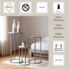 Blumentisch >54186< (3-teilig) in grau (Coolgrey), Metall - 70x30cm (HxD)