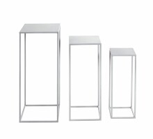 Blumentisch >54187< (3-teilig) in grau (Coolgrey), Metall - 18x50x18cm (BxHxT)