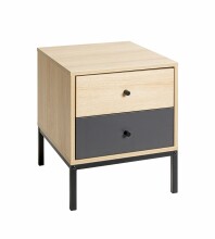 Nachtkommode >55496< 2 Schubladen, anthrazit, eiche...