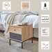 Nachtkommode >55496< 2 Schubladen, anthrazit, eiche Dekor, schwarz - 40x50x45 (BxHxT)