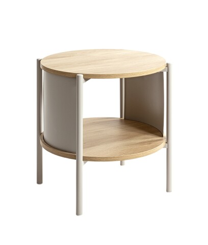 Beistelltisch >59135< in eiche Dekor, Kaschmirgrau - 44x44cm (HxD)