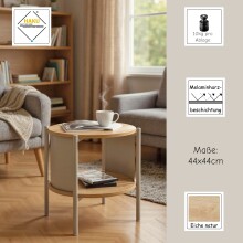 Beistelltisch >59135< in eiche Dekor, Kaschmirgrau - 44x44cm (HxD)
