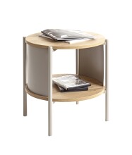Beistelltisch >59135< in eiche Dekor, Kaschmirgrau - 44x44cm (HxD)