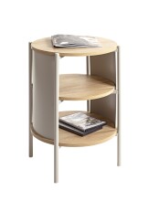 Beistelltisch >59136< in Eiche Dekor / Kaschmirgrau - 60x44cm (HxD)