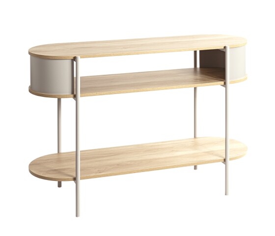 Konsole >59138< in Eiche Dekor / Kaschmirgrau - 110x76x39cm (BxHxT)