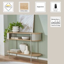 Konsole >59138< in Eiche Dekor / Kaschmirgrau - 110x76x39cm (BxHxT)