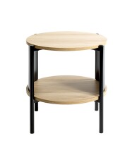 Beistelltisch >59535< in eiche Dekor / schwarz - 44x44cm (HxD)