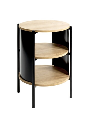 Beistelltisch >59536< in Eiche Dekor, schwarz  - 60x44cm (HxD)