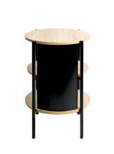 Beistelltisch >59536< in Eiche Dekor, schwarz  - 60x44cm (HxD)