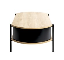 Couchtisch >59537< in Eiche Dekor, schwarz  - 100x37x54cm (BxHxT)