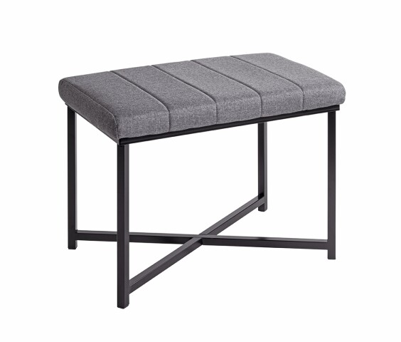 Sitzbank >59559< in grau, schwarz, Metall, Textilgewebe - 59x46x39cm (BxHxT)