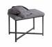 Sitzbank >59559< in grau, schwarz, Metall, Textilgewebe - 59x46x39cm (BxHxT)