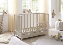 Babybett >TEFFY< in Kaschmir, Nadelholz massiv - 74x84x145cm (BxHxT)