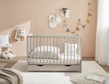 Babybett >TEFFY< in Kaschmir, Nadelholz massiv - 74x84x145cm (BxHxT)