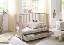 Babybett >TEFFY< in Kaschmir, Nadelholz massiv - 74x84x145cm (BxHxT)