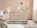 Babybett >TEFFY< in Kaschmir, Nadelholz massiv - 74x84x145cm (BxHxT)