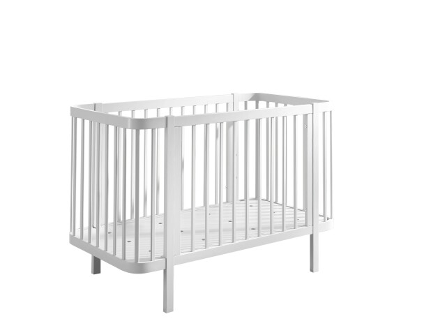 Babybett >PEPPINI< in weiß, Nadelholz massiv - 74x84x145cm (BxHxT)