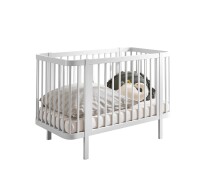 Babybett >PEPPINI< in weiß, Nadelholz massiv - 74x84x145cm (BxHxT)