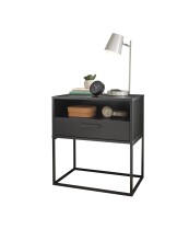 Nachtkommode >CUDRO< 1 Schublade, 1 Fach, Graphit /...