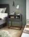 Nachtkommode >CUDRO< 1 Schublade, 1 Fach, Graphit / schwarz - 60x65x38,5cm (BxHxT)
