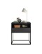 Nachtkommode >CUDRO< 1 Schublade, 1 Fach, Graphit / schwarz - 60x65x38,5cm (BxHxT)