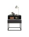 Nachtkommode >CUDRO< 1 Schublade, 1 Fach, Graphit / schwarz - 60x65x38,5cm (BxHxT)