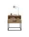 Nachtkommode >CUDRO< 1 Schub, 1 Fach, Artisan Eiche Dekor / schwarz - 60x65x38,5cm (BxHxT)