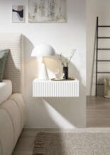 Nachtkommode >TABONI< hängend, 1 Schublade, in weiß - 42x14x30cm (BxHxT)
