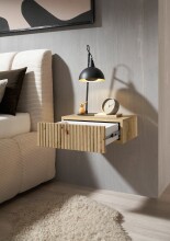 Nachtkommode >TABONI< hängend, 1 Schublade, Artisan Eiche Dekor - 42x14x30cm (BxHxT)