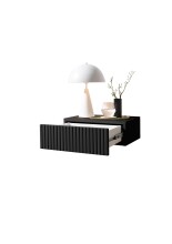 Nachtkommode >TABONI< hängend, 1 Schublade, in Graphit - 42x14x30cm (BxHxT)