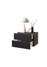 Nachtkommode >TABONI< 2 Schubladen, Wandmontage, Graphit - 42x28x30cm (BxHxT)