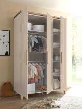 Drehtürenschrank >HILDA< in Kaschmir / Mauvella Oak Dekor - 135x210x56,8 (BxHxT)