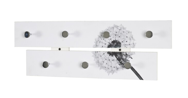 Garderobenleiste >13133< in chrom, Motiv Pusteblume - 60x21x5 (BxHxT)
