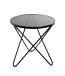 Beistelltisch >25591< in schwarz, Metall, Sicherheitsglas - 56x55cm (HxD)