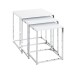 Satztisch >33383< (3-teilig) in chrom, weiß, Metall, MDF - 29x36x29cm (BxHxT)