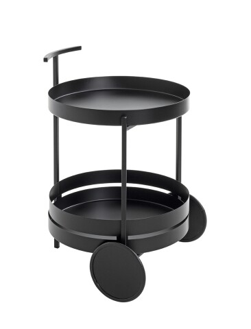 Servierwagen >37582< in schwarz, Metall - 62x42cm (HxD)