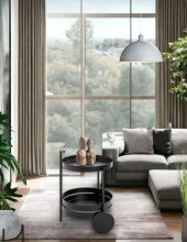 Servierwagen >37582< in schwarz, Metall - 62x42cm (HxD)
