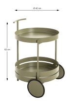 Servierwagen >37982< in grün ( Schilfgrün), Metall - 62x42cm (HxD)