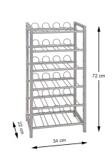 Flaschenregal >38709< in alu, Metall - 34x72x22cm (BxHxT)