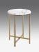 Beistelltisch >52235< in goldfarben, marmoroptik, Metall, MDF - 53x39cm (HxD)