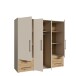 Drehtürenschrank >MOKKARIS< sandfarbig / Artisan Eiche Dekor - 205,9x200,1x58,8cm (BxHxT)