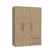 Drehtürenschrank >MOKKARIS< in Artisan Eiche Dekor - 144,4x200,1x58,8cm (BxHxT)