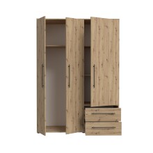 Drehtürenschrank >MOKKARIS< in Artisan Eiche Dekor - 144,4x200,1x58,8cm (BxHxT)